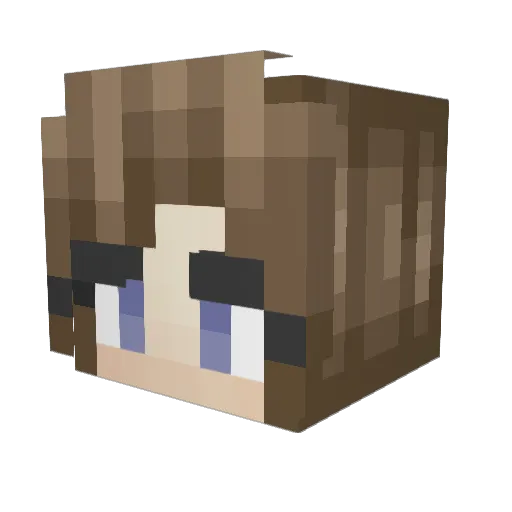 MilkaWaves Minecraft avatar head, 3D render