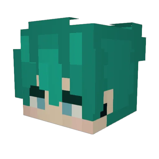 MilkaaTea Minecraft avatar head, 3D render
