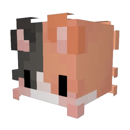 Milkaat Minecraft avatar head, 3D render