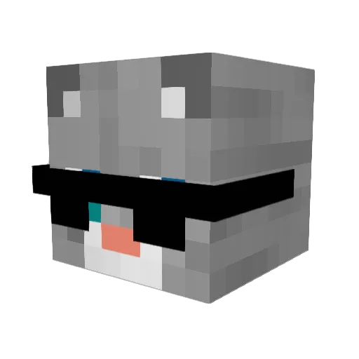 Milkado Minecraft avatar head, 3D render