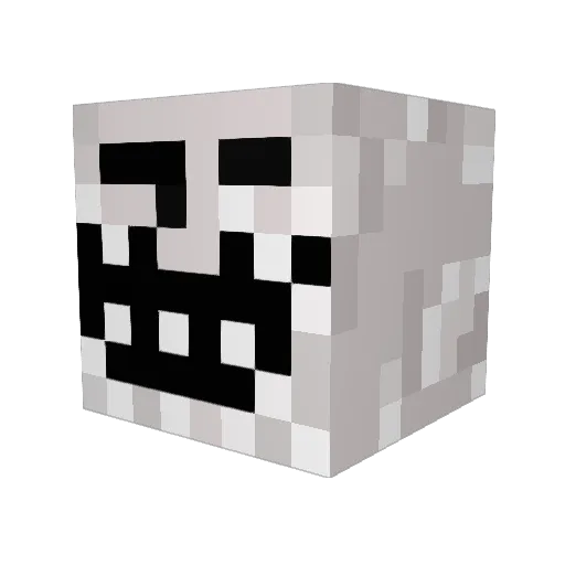 Milkae Minecraft avatar head, 3D render
