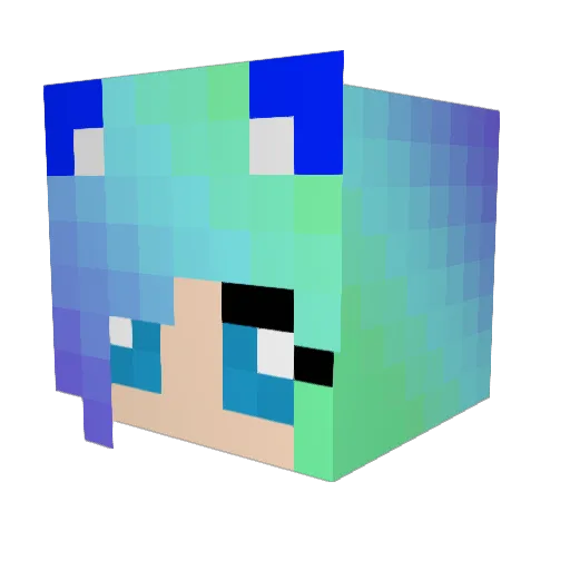 MilkamuhLP Minecraft avatar head, 3D render