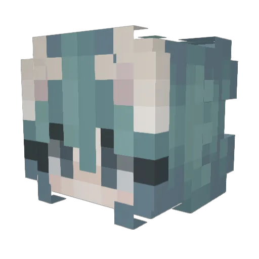 Milkatokot Minecraft avatar head, 3D render