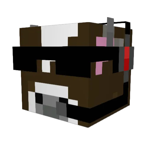 Milkaz Minecraft avatar head, 3D render