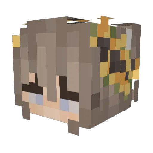 Milkg0re Minecraft avatar head, 3D render