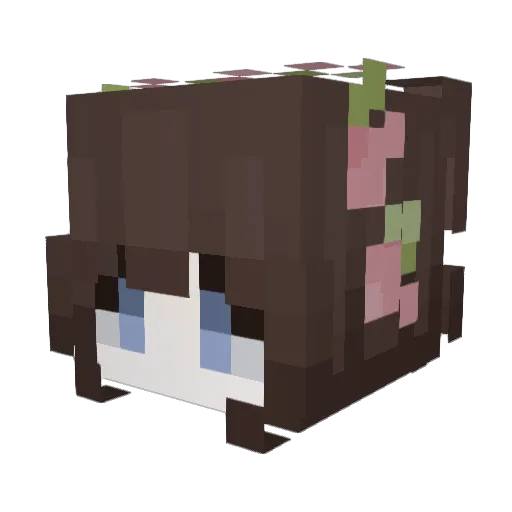 Milkiemei Minecraft avatar head, 3D render