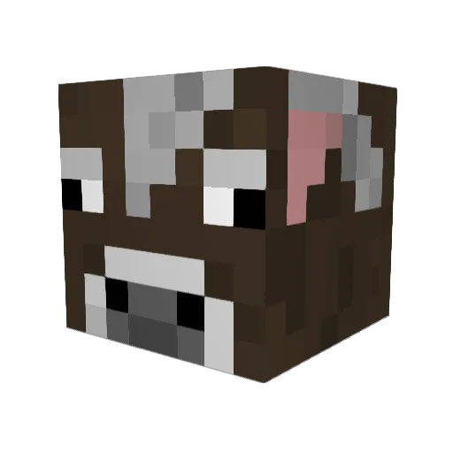 MilkingCow Minecraft avatar head, 3D render