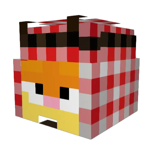 Milkisfun Minecraft avatar head, 3D render
