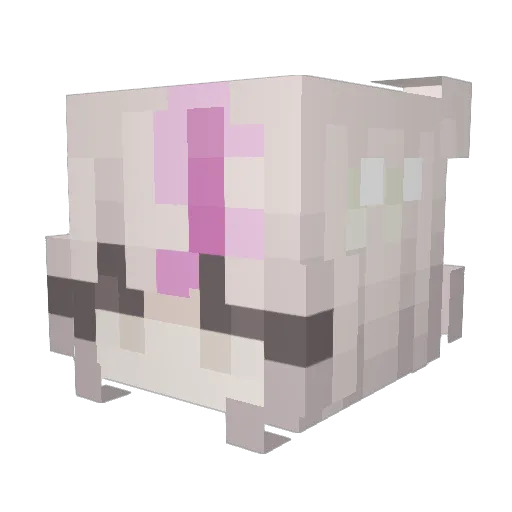 Milkite Minecraft avatar head, 3D render