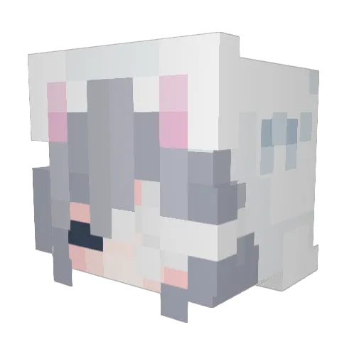 Milkitty123 Minecraft avatar head, 3D render