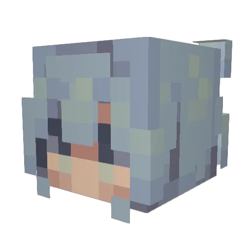 Milkkieys Minecraft avatar head, 3D render