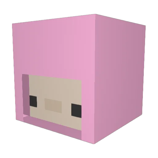 Milkmilkmilku Minecraft avatar head, 3D render