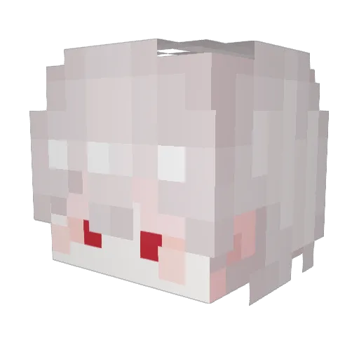 Milknya Minecraft avatar head, 3D render