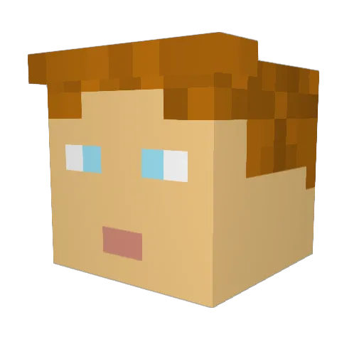 MilkoKlubel Minecraft avatar head, 3D render