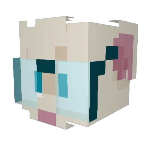Milkshaek Minecraft avatar head, 3D render