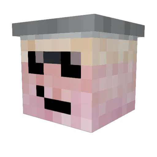 Milkshake_ Minecraft avatar head, 3D render