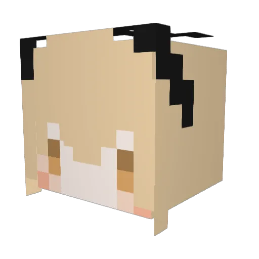MilkteaCoffee_w Minecraft avatar head, 3D render