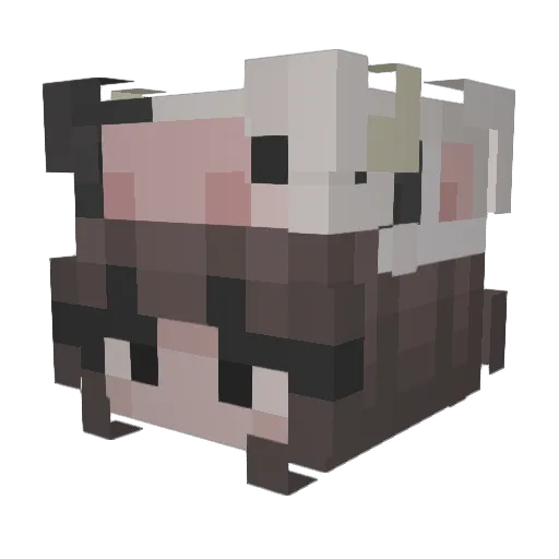 Milktress Minecraft avatar head, 3D render