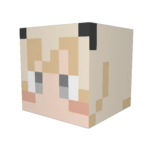MilkyFactory Minecraft avatar head, 3D render