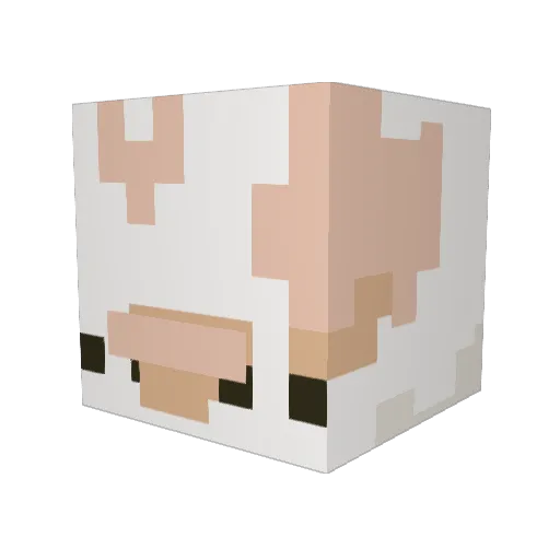 MilkyMolli Minecraft avatar head, 3D render