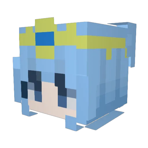 MilkyPride Minecraft avatar head, 3D render