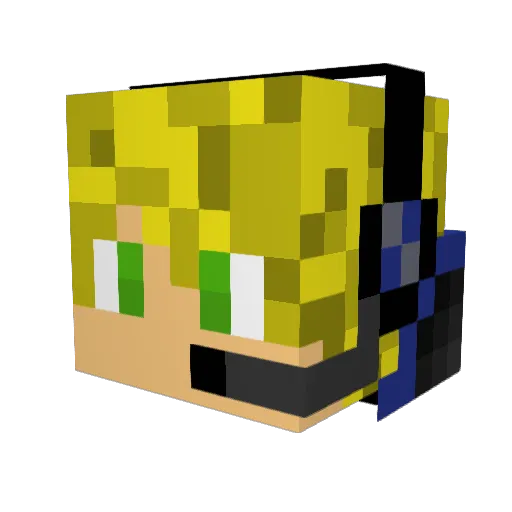 MilkyWave Minecraft avatar head, 3D render