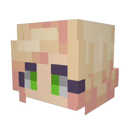 MilkyWay_Melon Minecraft avatar head, 3D render