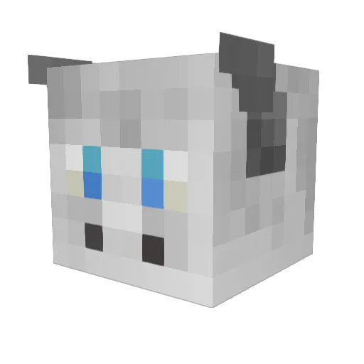 Milky_boo Minecraft avatar head, 3D render