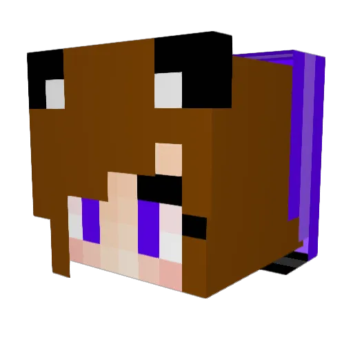 Milkychan808 Minecraft avatar head, 3D render