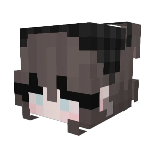 Milkyela Minecraft avatar head, 3D render