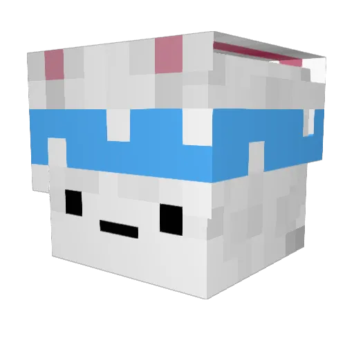 Milkynave Minecraft avatar head, 3D render