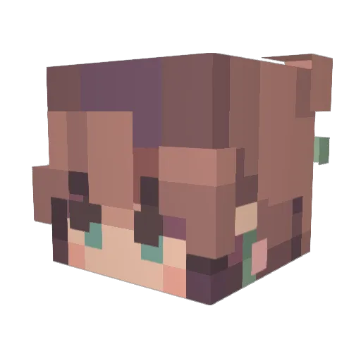 MilkysBottom Minecraft avatar head, 3D render
