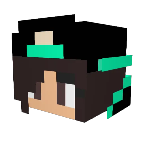 Milkytwig Minecraft avatar head, 3D render