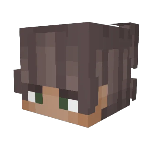 Milkzyway Minecraft avatar head, 3D render