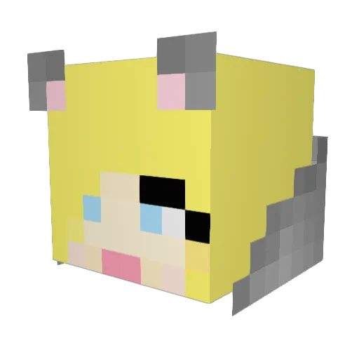 Milladepilla Minecraft avatar head, 3D render