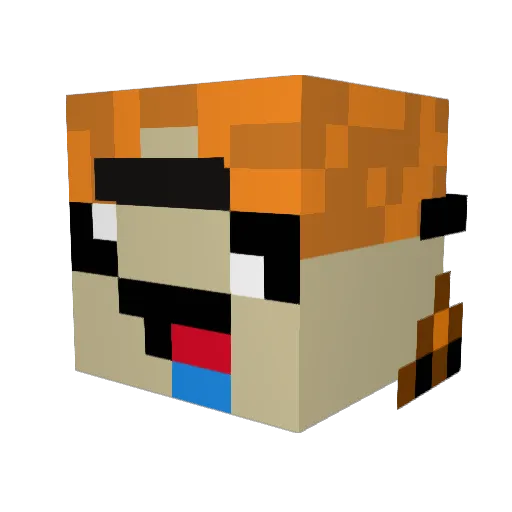 Millikia Minecraft avatar head, 3D render