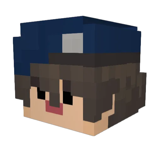 Millivang Minecraft avatar head, 3D render