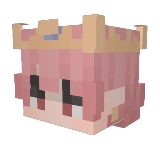 Millliky Minecraft avatar head, 3D render