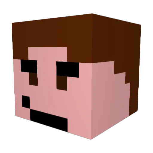 Millomop Minecraft avatar head, 3D render