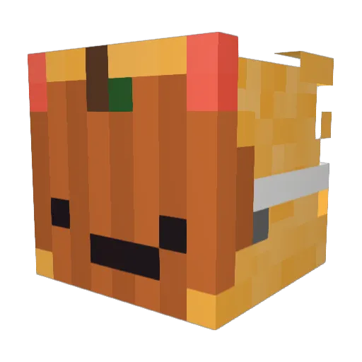 MillowYellow Minecraft avatar head, 3D render