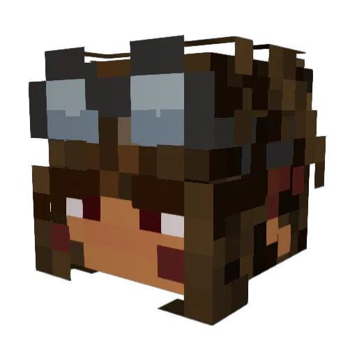 Milmee Minecraft avatar head, 3D render