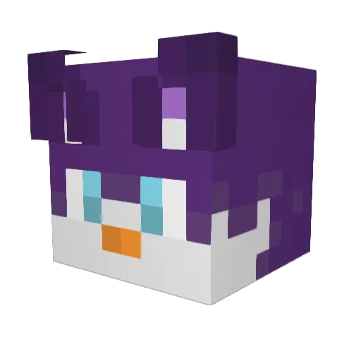MiloCatVT Minecraft avatar head, 3D render