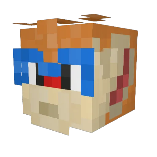 Milobyron Minecraft avatar head, 3D render
