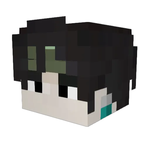 Milokal Minecraft avatar head, 3D render