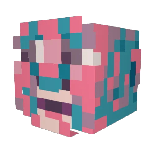 Milomks Minecraft avatar head, 3D render