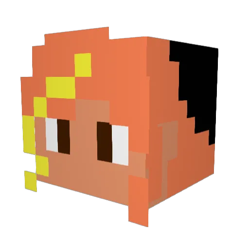 Milotic9 Minecraft avatar head, 3D render