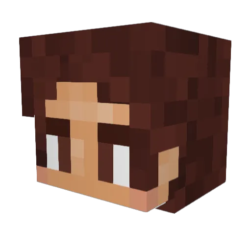 Miloux22 Minecraft avatar head, 3D render