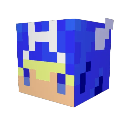 Milovs Minecraft avatar head, 3D render