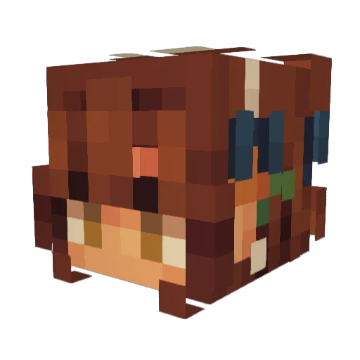 Milowithit Minecraft avatar head, 3D render