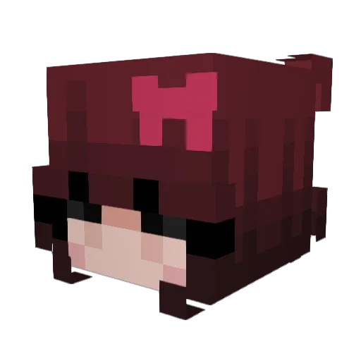 Milqoa_ Minecraft avatar head, 3D render